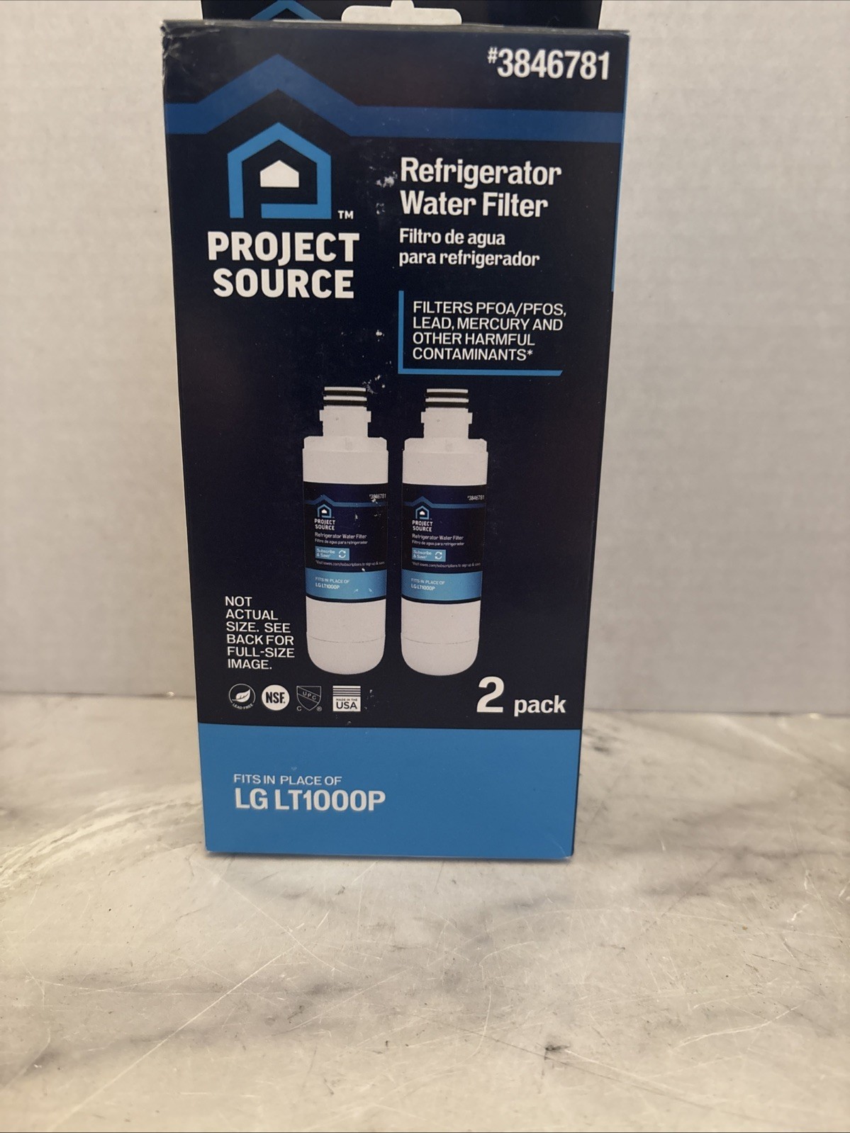 Project Source Refrigerator Water Filter L-5-2 Fits LG LT1000P 2-Pack 3846781
