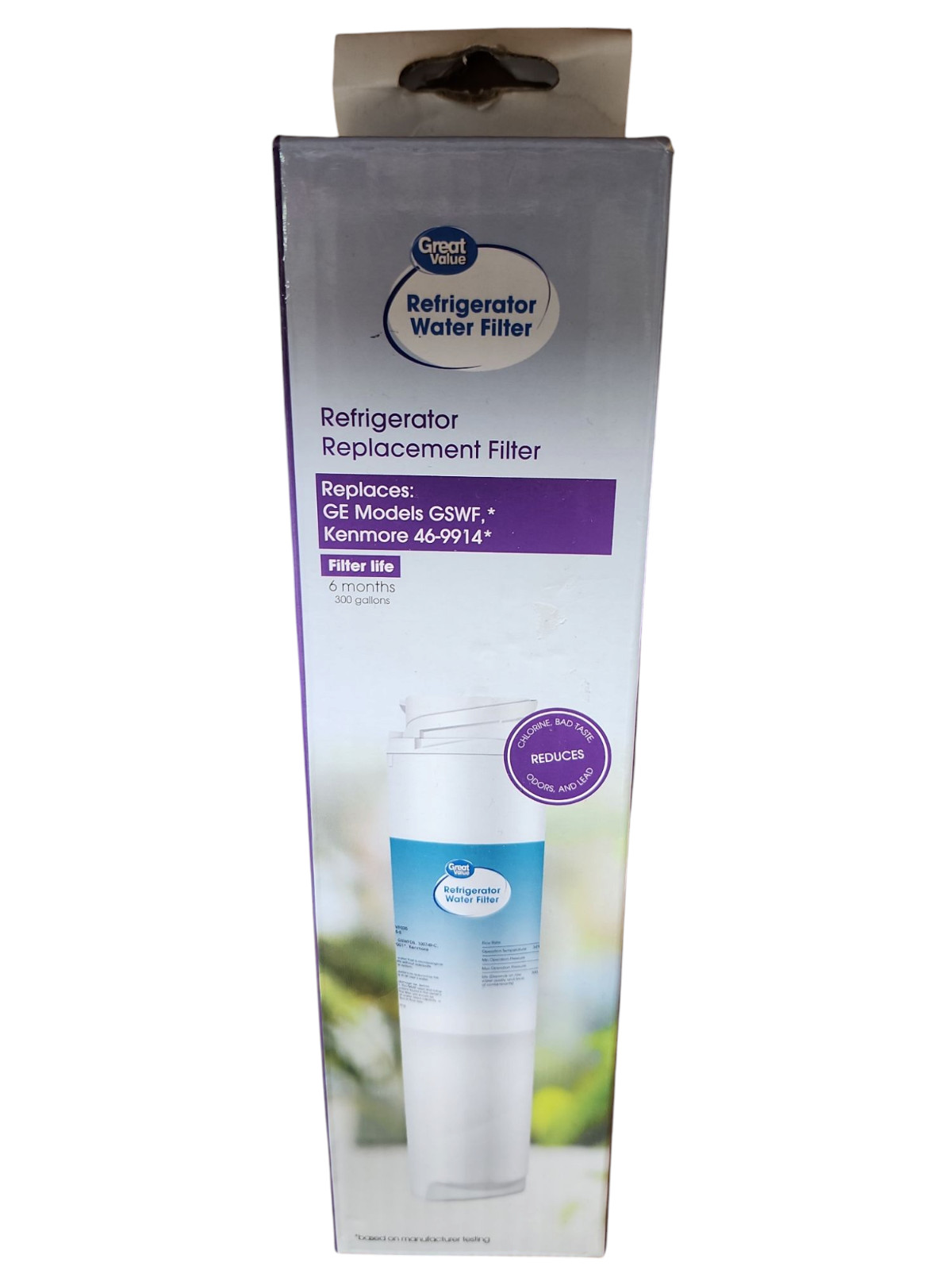 Great Value Refrigerator Replacement Water Filter for GE GSWF & Kenmore 46-9914