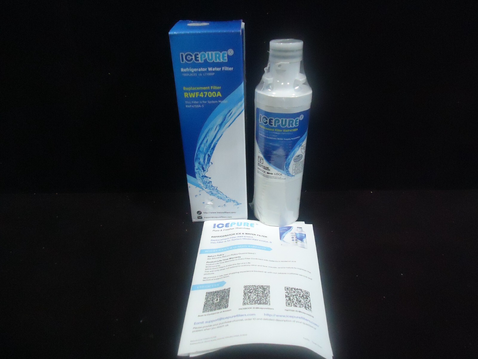 ICEPURE RWF4700A for LGLT1000P Refrigerator Water Filter NEW & SEALED!