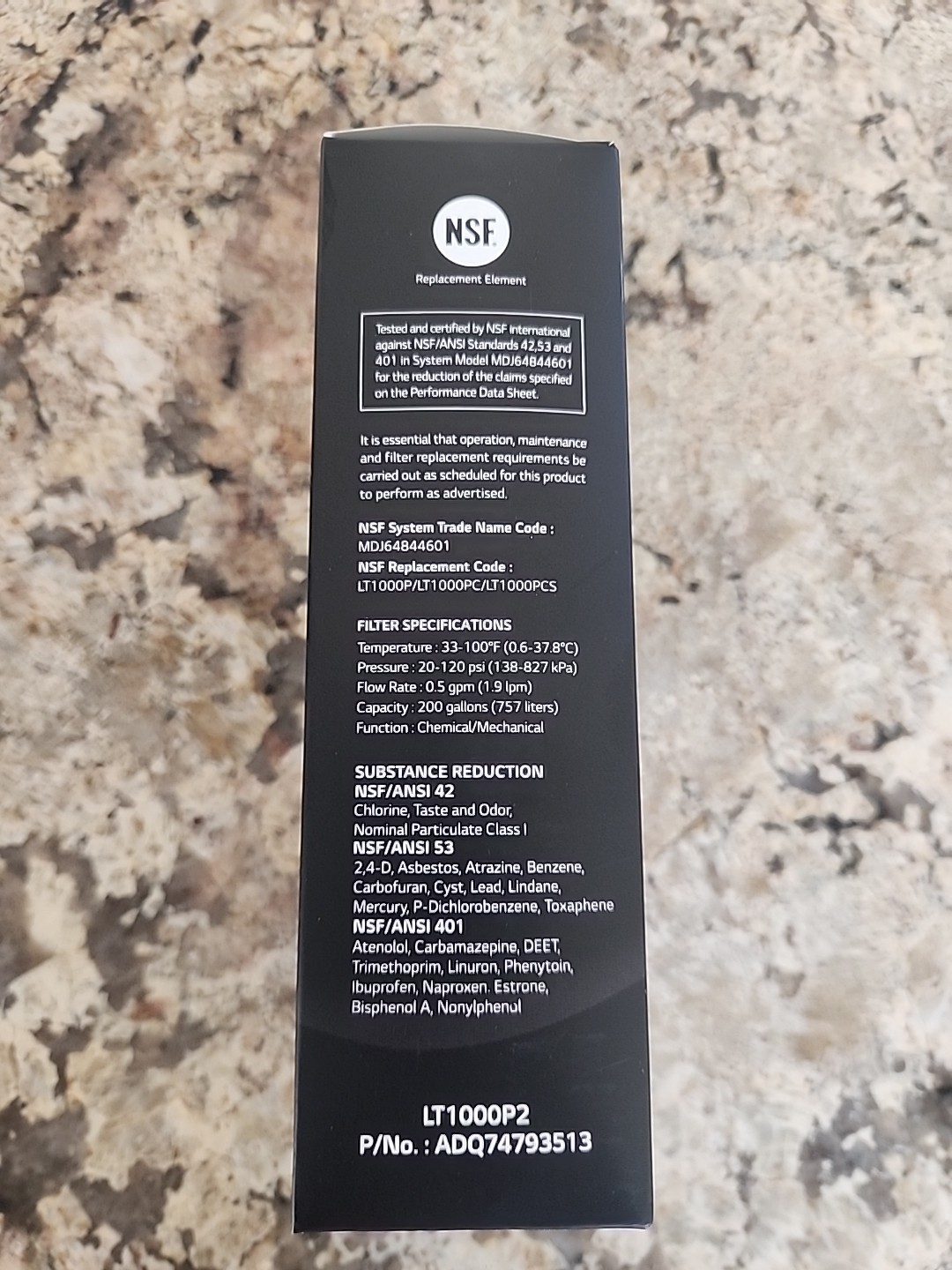 LG LT1000P2 6-Month / 200 Gallon Refrigerator Replacement Water Filter Brand New