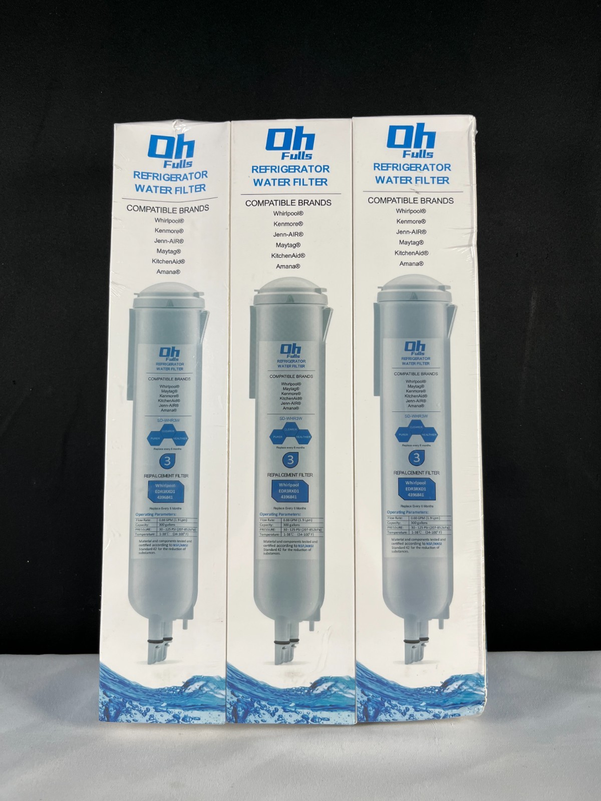 Oh Fulls Refrigerator Water Filter Compatible For Various Brands 3 Pack