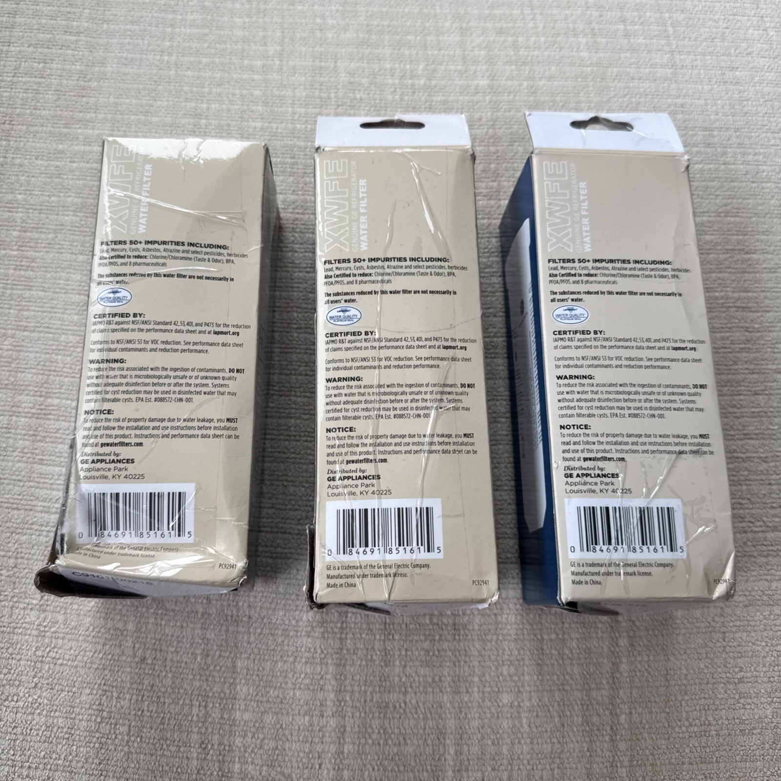 GE XWFE Water Filter 3 Pack Replacement Cartridge for GE Refrigerators – No Chip
