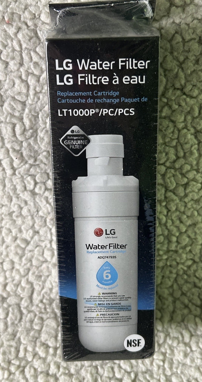 LG LT1000P Refrigerator Water Filter White, New In Box Sealed