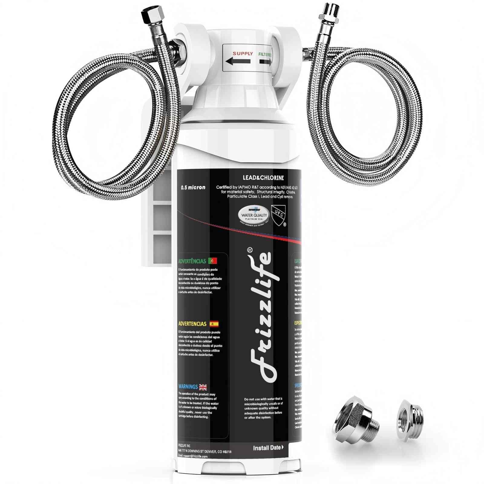 Filter Sink Water System NSF ANSI 53&42 0.5 Micron Frizzlife Under 5342 High