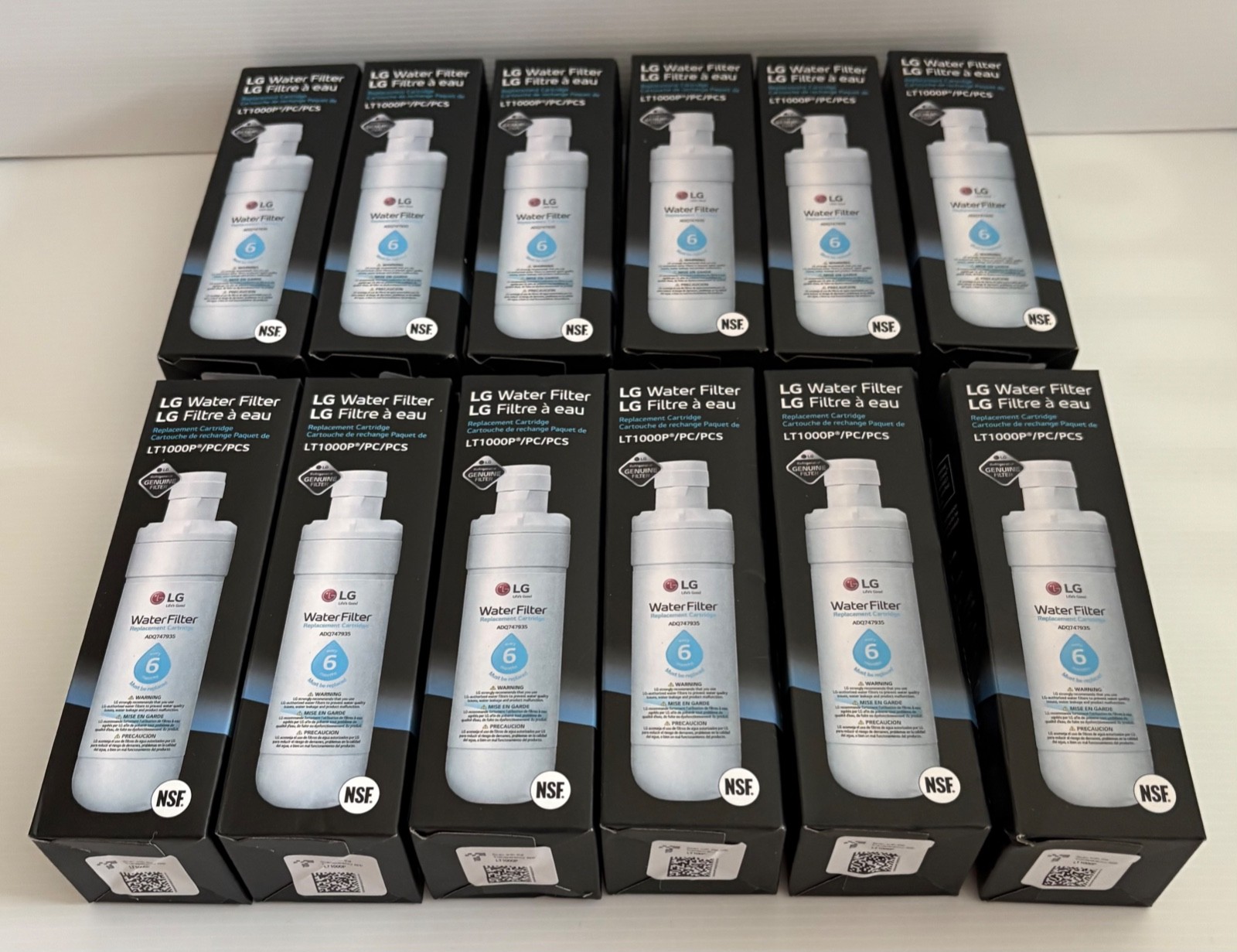 LOT OF * 12 * GENUINE LG WATER FRIDGE FILTERS LT1000P/PC/PCS BRAND NEW SEALED