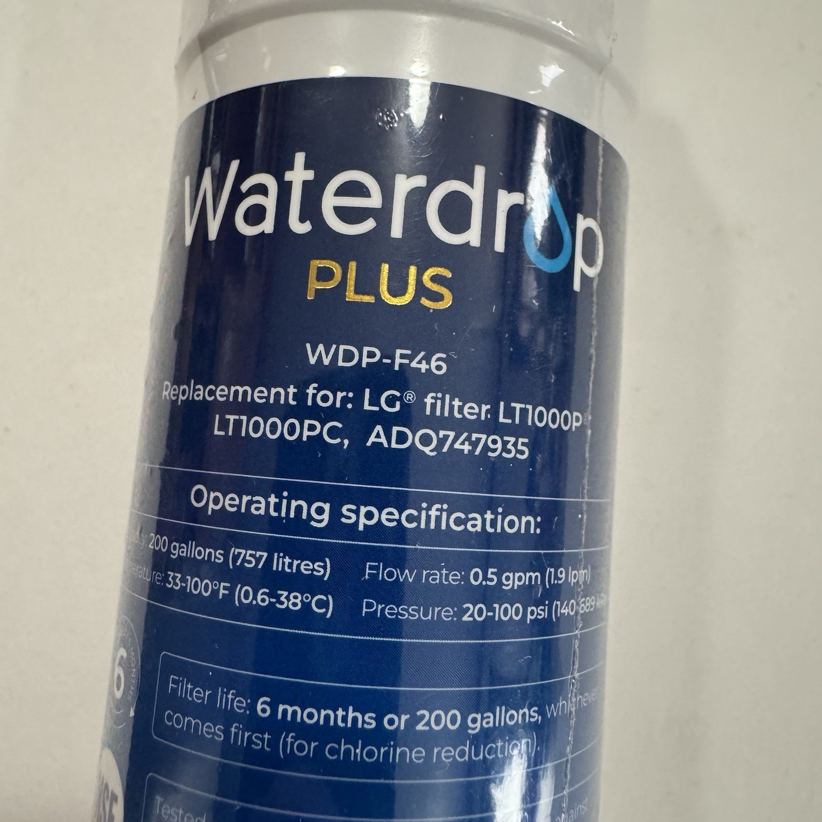 Waterdrop Plus WDP-F46 Refrigerator Water Filter For Select LG Kenmore New E51