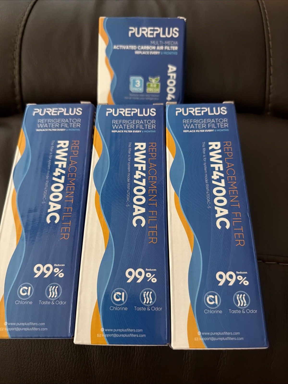 PUREPLUS RWF4700AC Replacement Water Filters With AF004 Air Filters 4 pack New