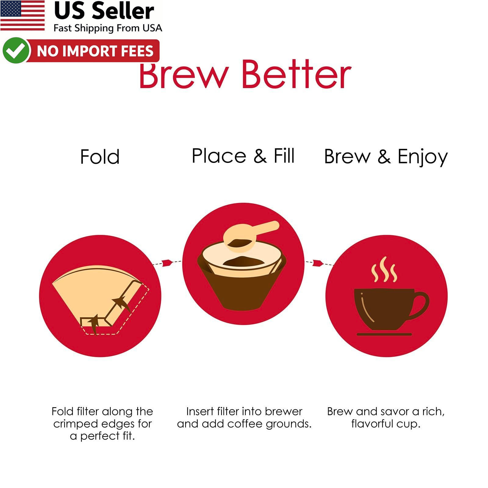Melitta #4 Coffee Filters Unbleached 8-12 Cup 100 Count Pack of 3 FROM USA