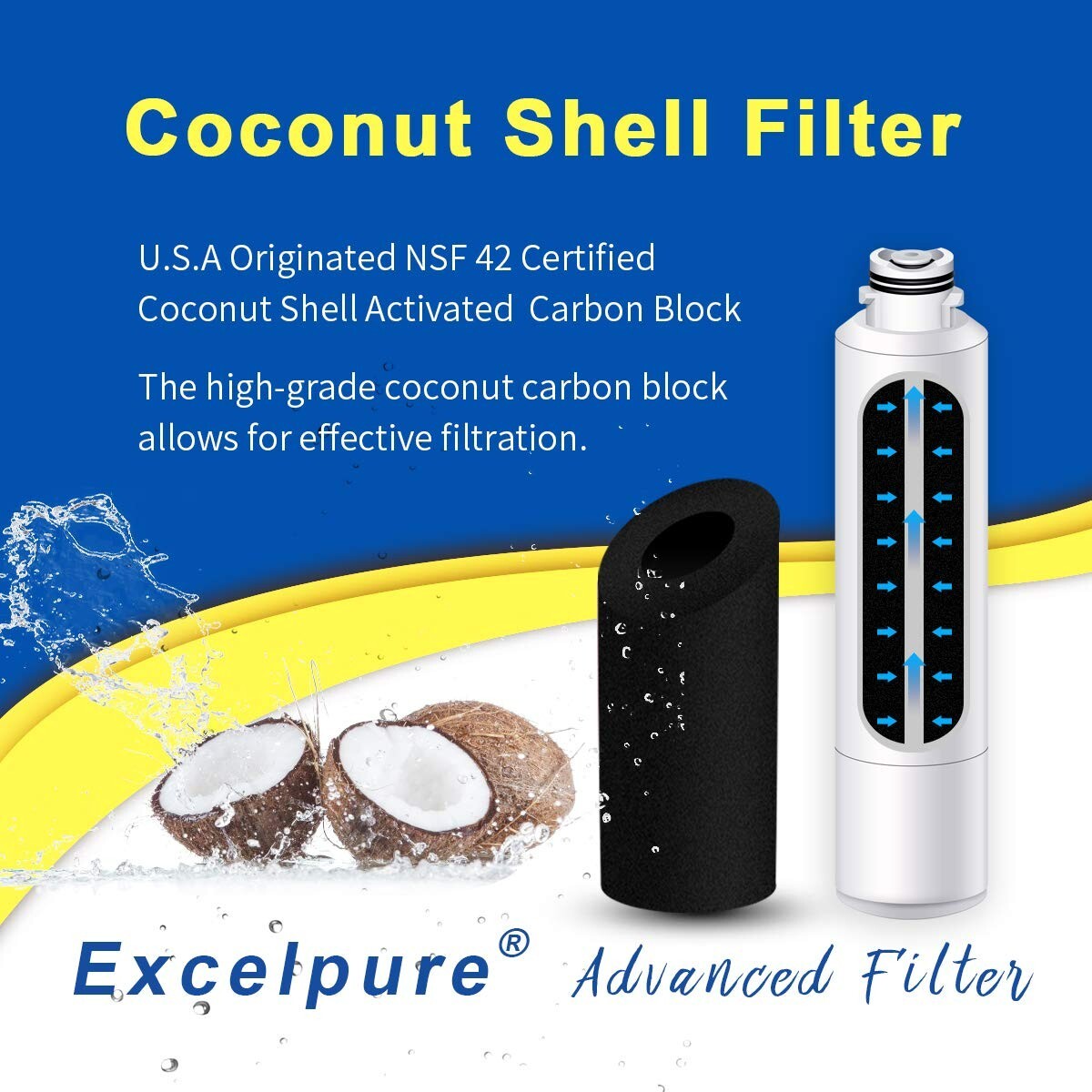EXCELPURE Fit Samsung DA29-00020B HAF-CIN/EXP Compatible Water Filter 4 PACK