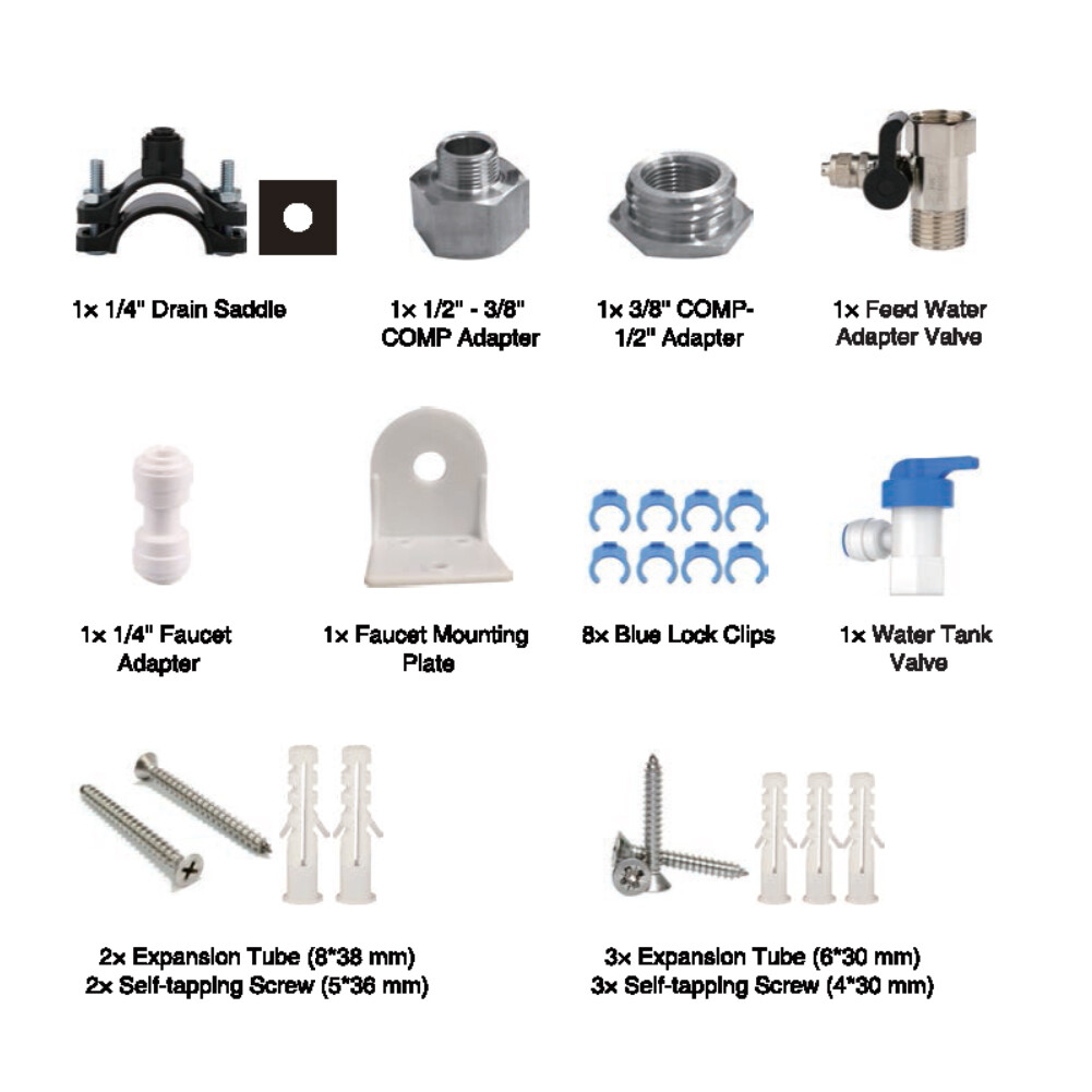 Reverse Osmosis Water Filtration System 5 Stage Under Sink RO Water Filter 75GPD