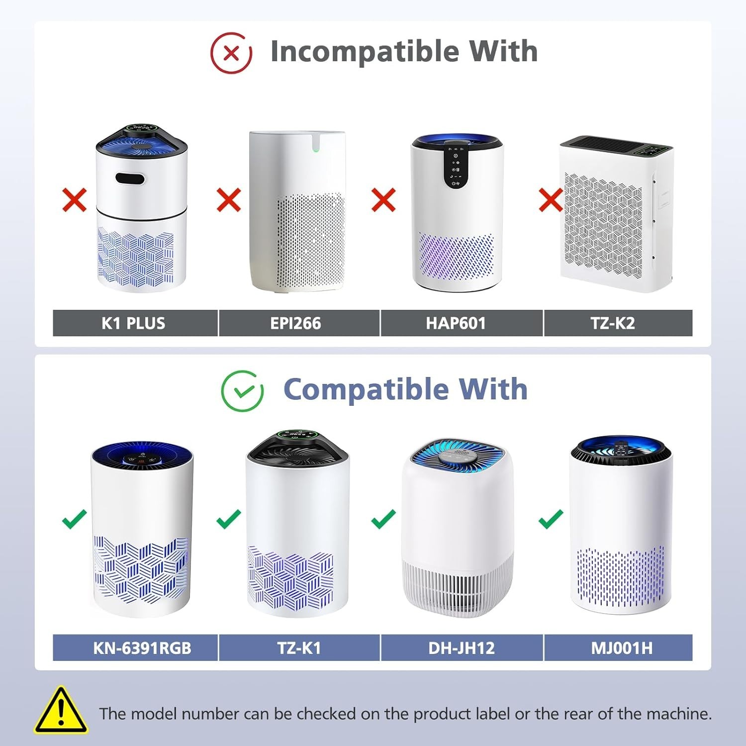 High-Performance TZ-K1 Air Purifier Filters, 2 Pack Compatible with Major Brands
