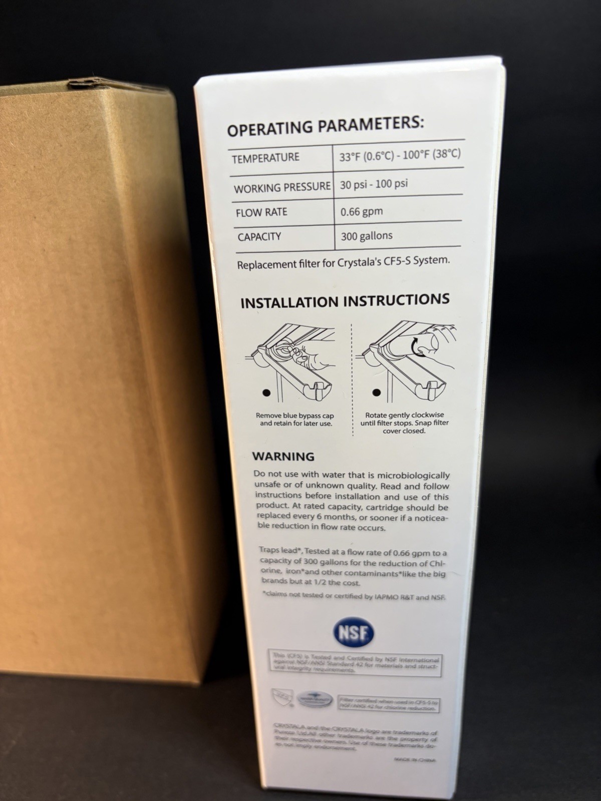 4 Crystal Premium Refrigerator Water Filter Model CF5 New In Box Maytag UKF8001