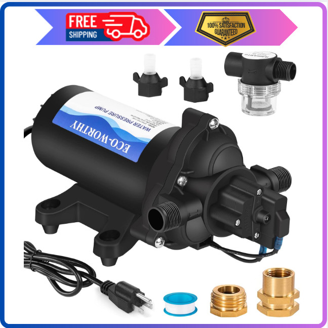 33-Series Industrial Water Pressure Pump 110V AC 4.0GPM 50PSI RV Fresh Water Dia