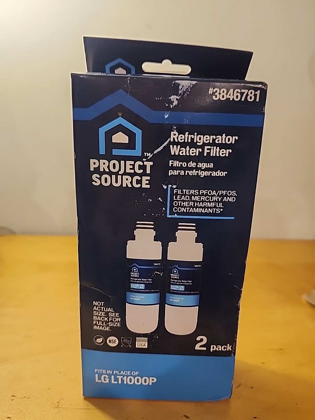 Project Source Twist-in Refrigerator Water Filter L-5-2 Fits LG LT1000P 2-Pack