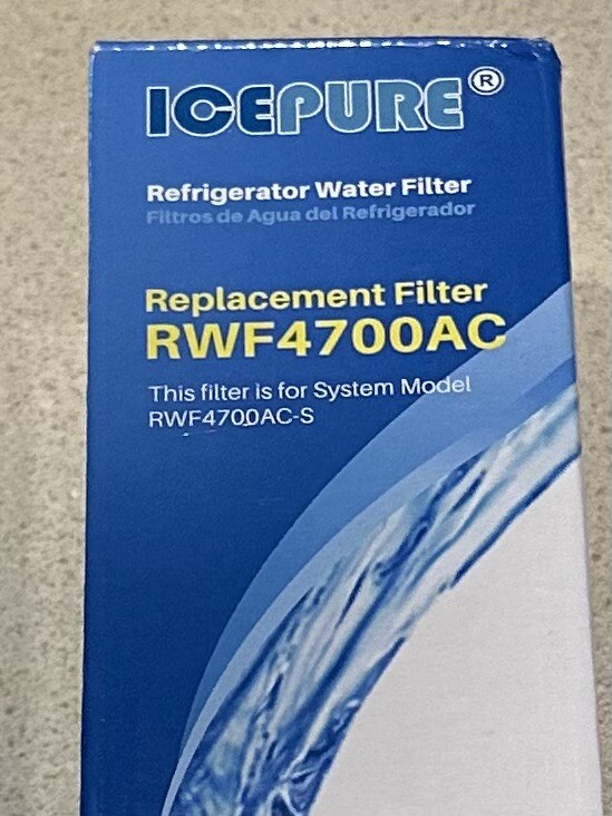 Refrigerator Water Filter, ICEPURE RWF4700AC, New, Replacement, Canister