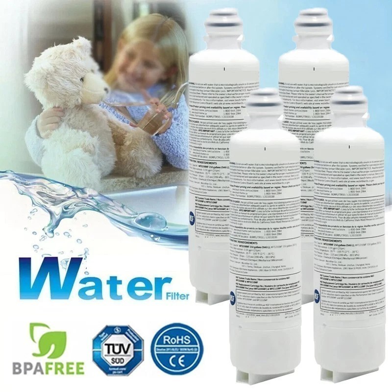 4PCS For Bosch Ultra Clarity Pro BORPLFTR50 Refrigerator Water Filter WFC100MF