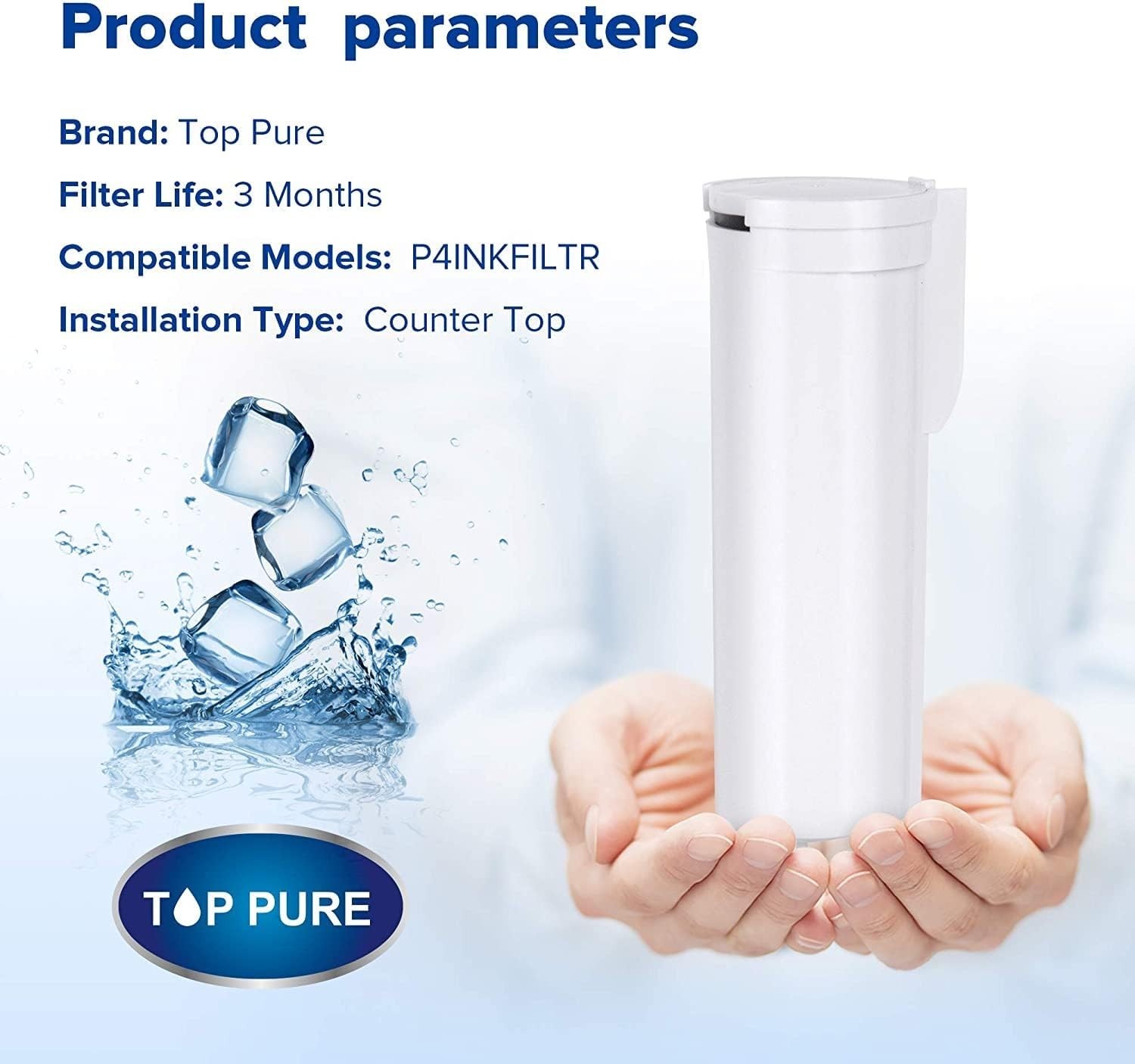 Ice Maker Water Filter Replacement Carbon Fiber 4 Pack for Opal 2.0