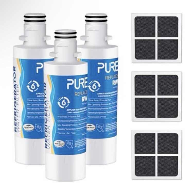 3-Pack PUREPLUS ADQ747935 Replacement for LG LT1000P LT1000 Water and Air Filter