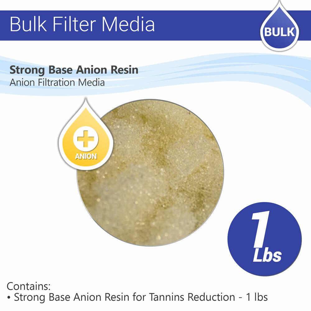 Strong Base Anion Resin for Tannins Reduction 1 lbs Max Water RO Filter