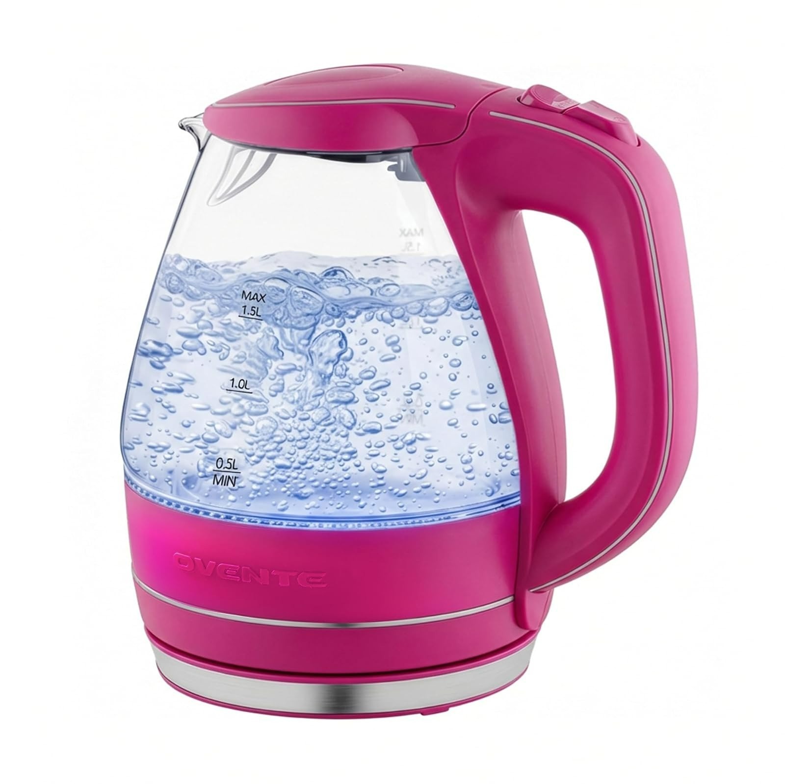 OVENTE 1.5L Glass Electric Kettle, Fast Boiling, BPA-Free, Auto Shut-Off