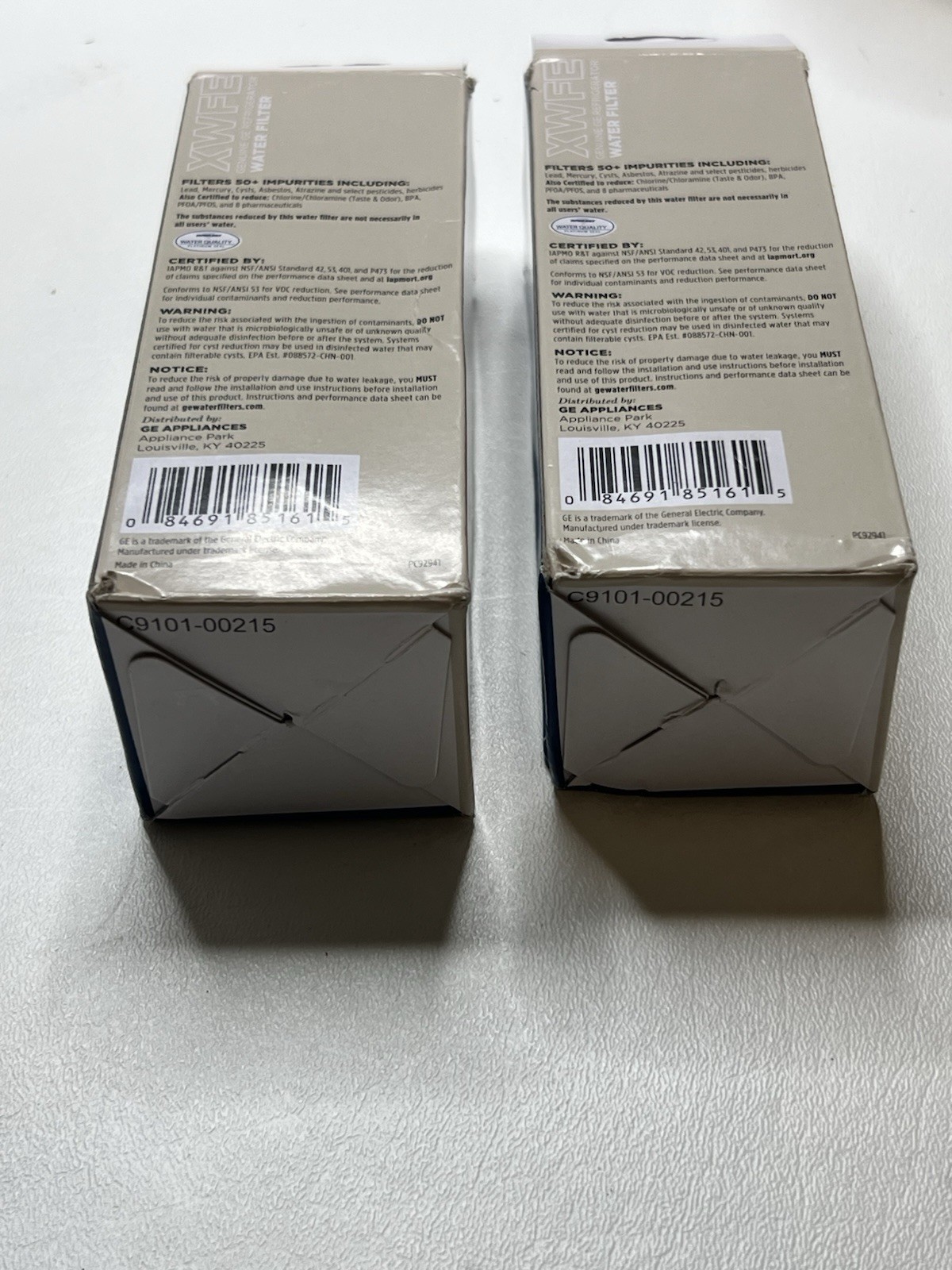 Lot Of 2 GE Appliances XWFE Replacement Refrigerator Water Filter (no chip)