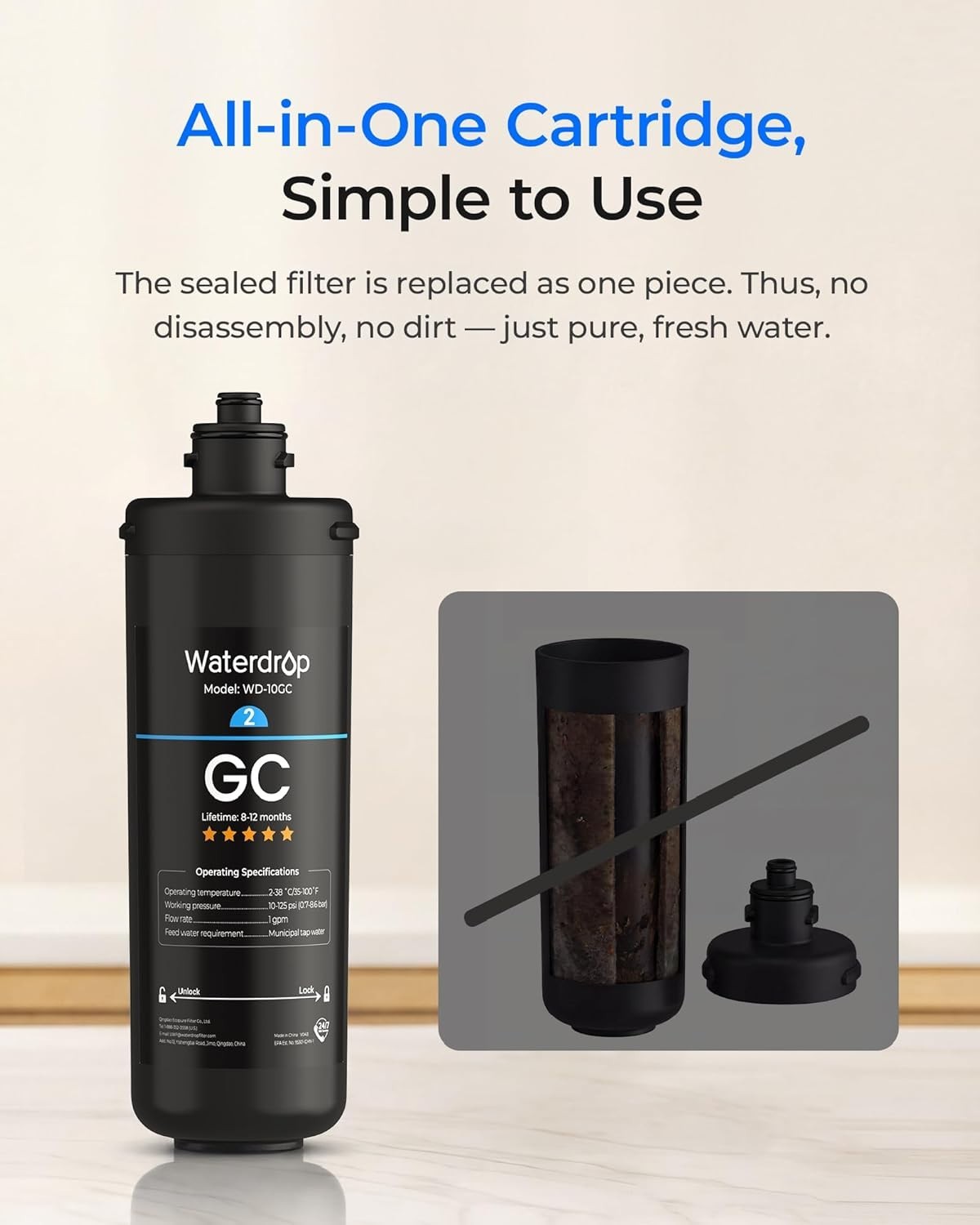 Waterdrop Under Sink 3-Stage Replacement Water Filter for Waterdrop TSA&B (3)