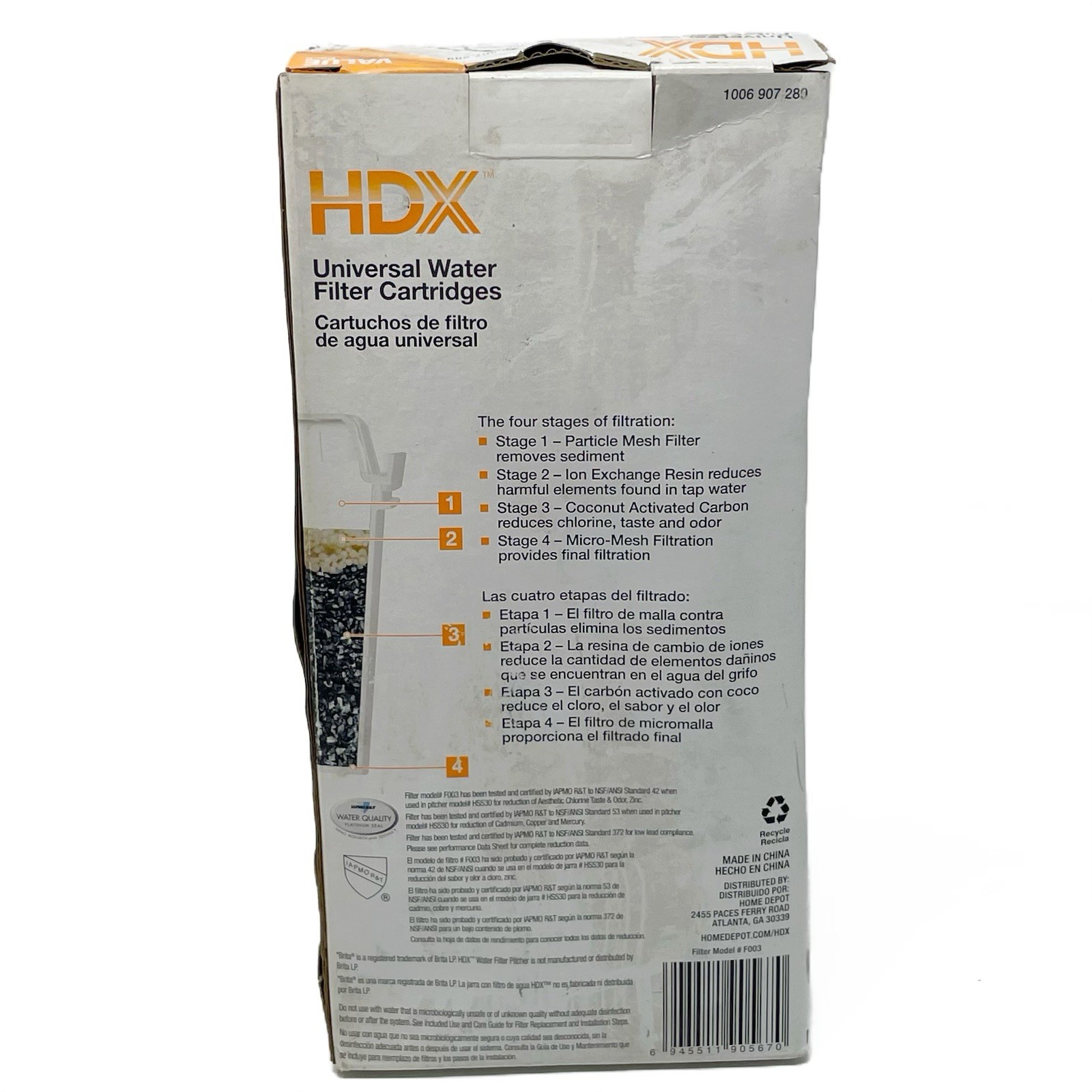 HDX Water Pitcher Replacement Water Filter Cartridges, BPA Free (8-Pack)