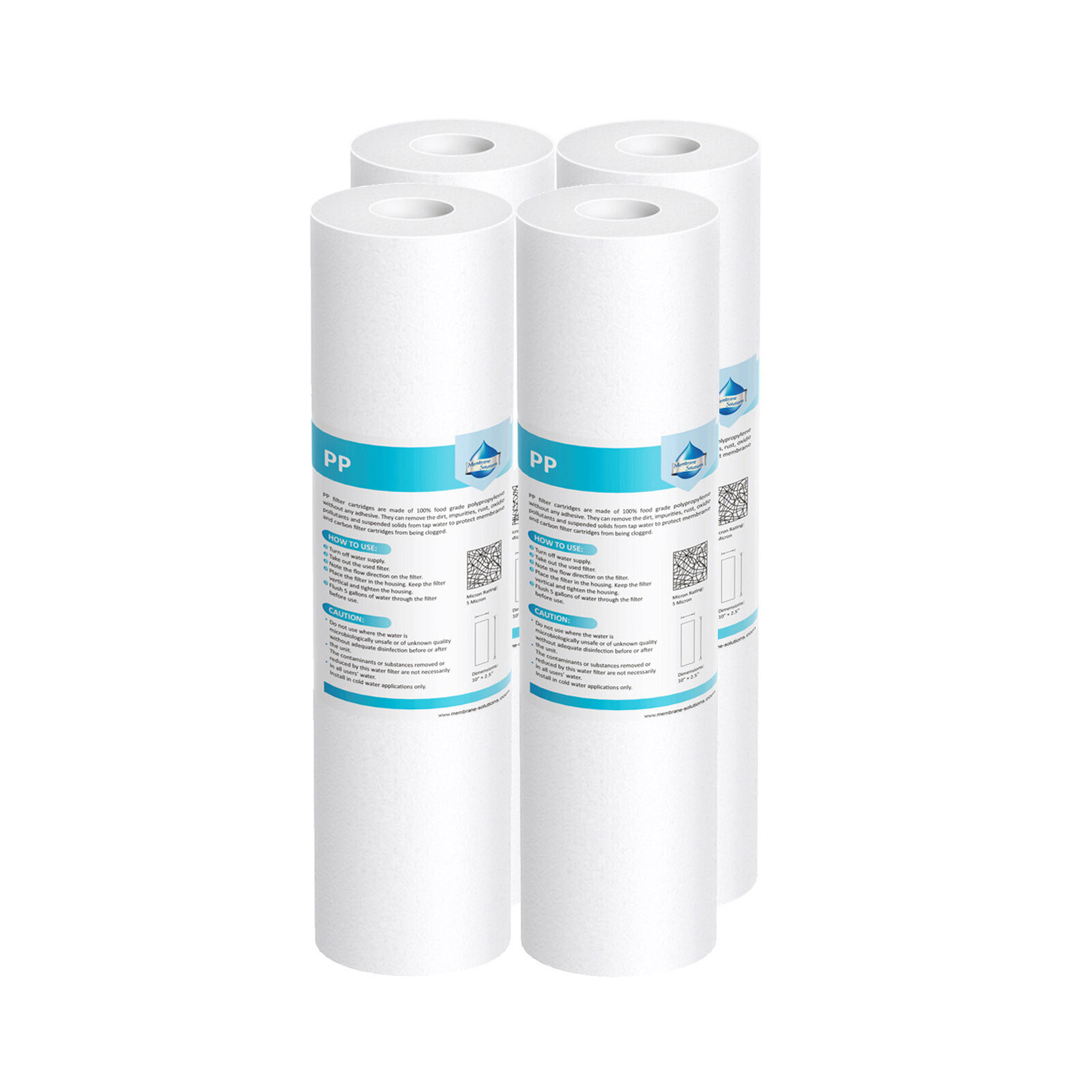 1-4 Pack 1/5/10/25/50 Micron 10″x2.5″ Sediment Water Filter Whole House Replace