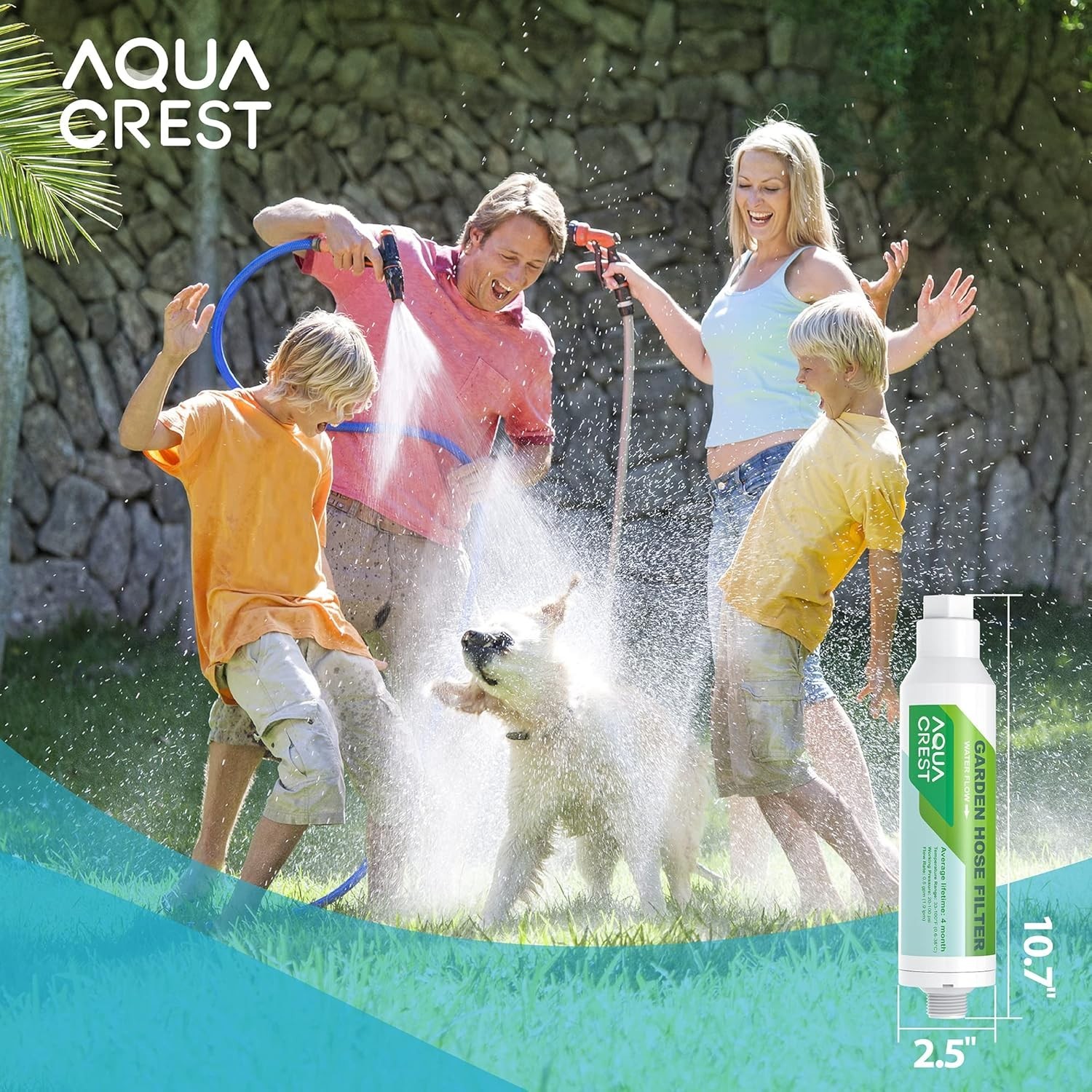 AQUA CREST Garden Hose Water Filter, for Organic Gardening, Farming, Pack of 2