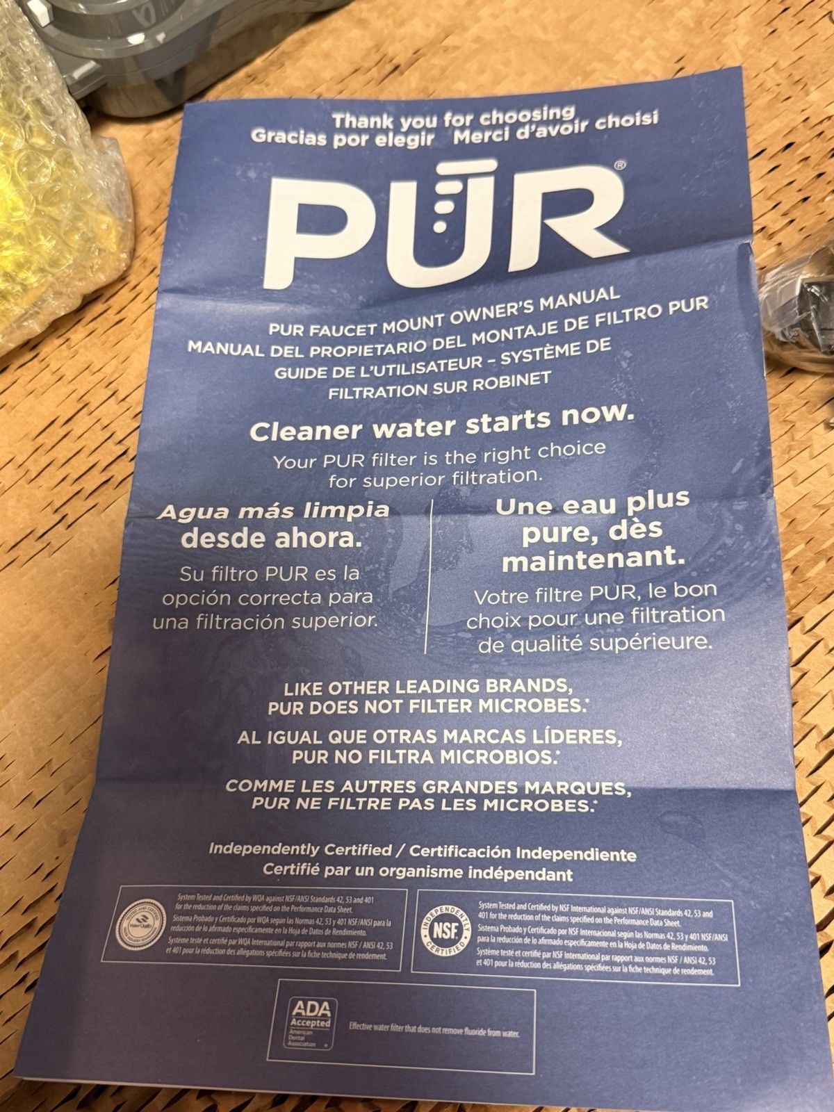 PURE PLUS Faucet Mount Water filter- Gray PUR Filter FM2500V
