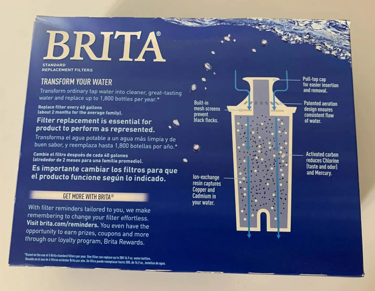 New Brita Standard Replacement Filters For Pitcher Dispensers Bpa Free 3 Count