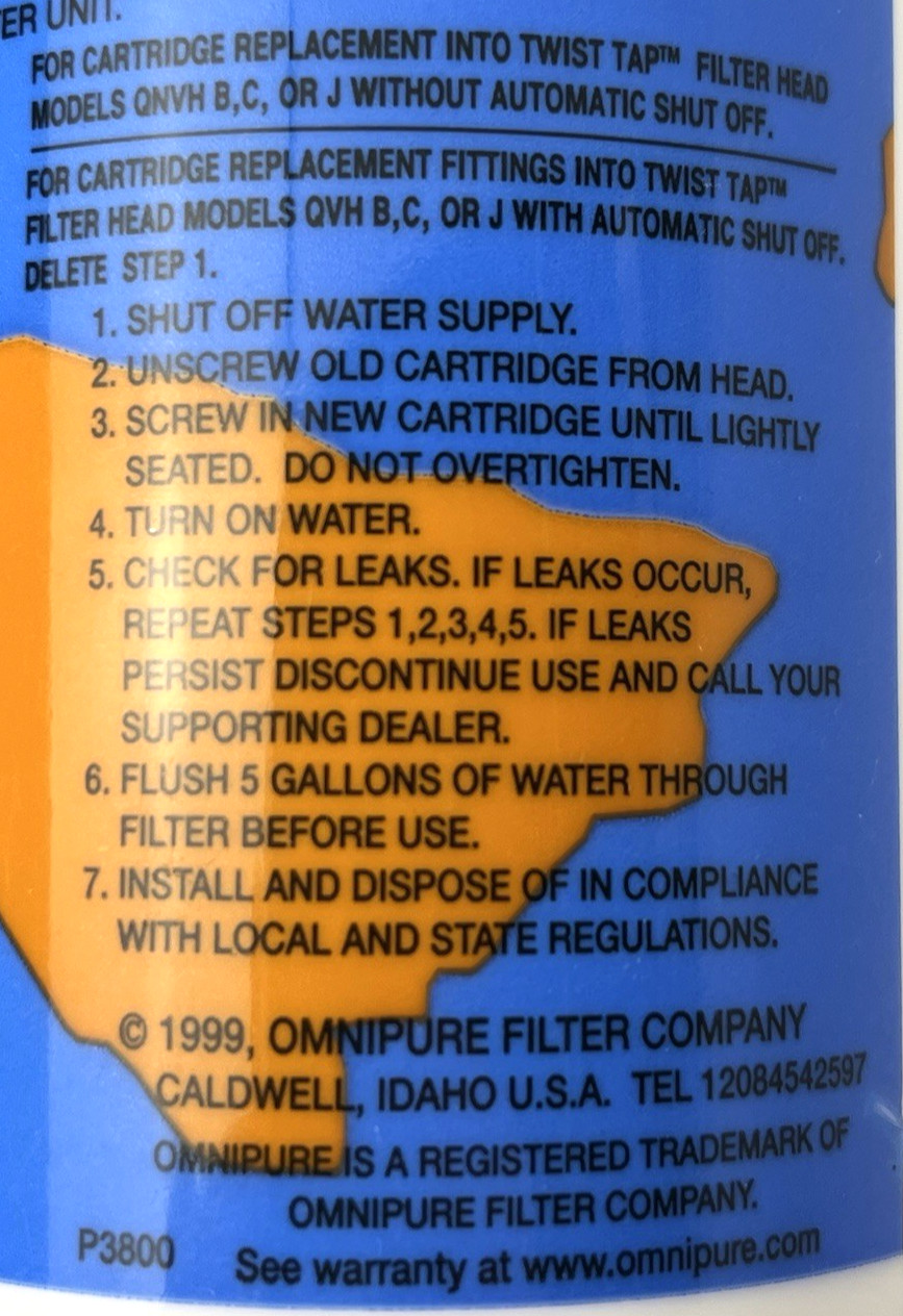 New 2 Pk Omnipure Q5628 Q Series 12in GAC Carbon Water Filter Taste Odor