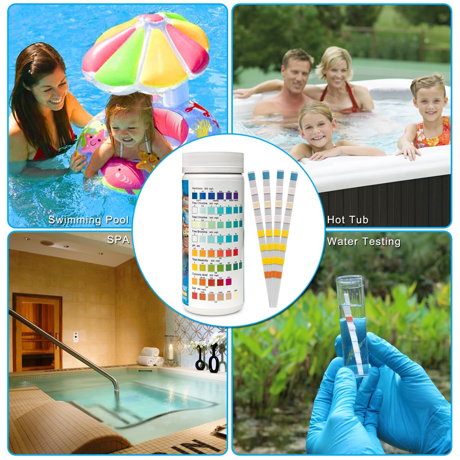 Newpol 8-in-1 Pool Test Strips, 100 Strips Water Testing for Swimming Pool,…