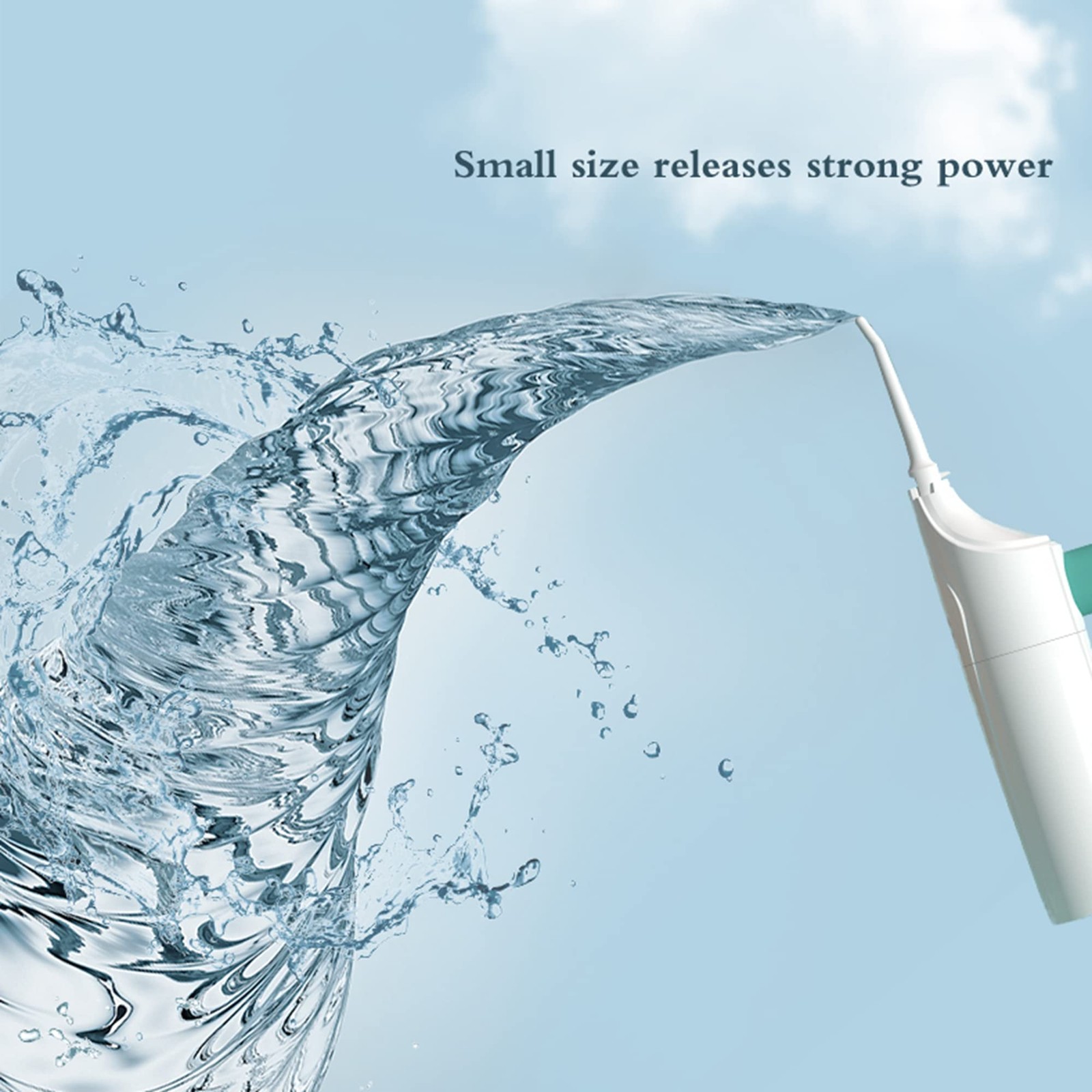 Cordless Water Dental Flosser Non-Electric Simple 1 Count (Pack of 1), White