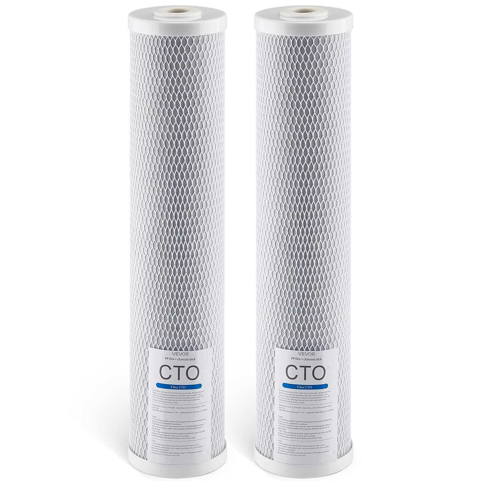 VEVOR Whole House Water Filter Replacement Cartridge 4.5″x20″ CTO Carbon 2 Pack