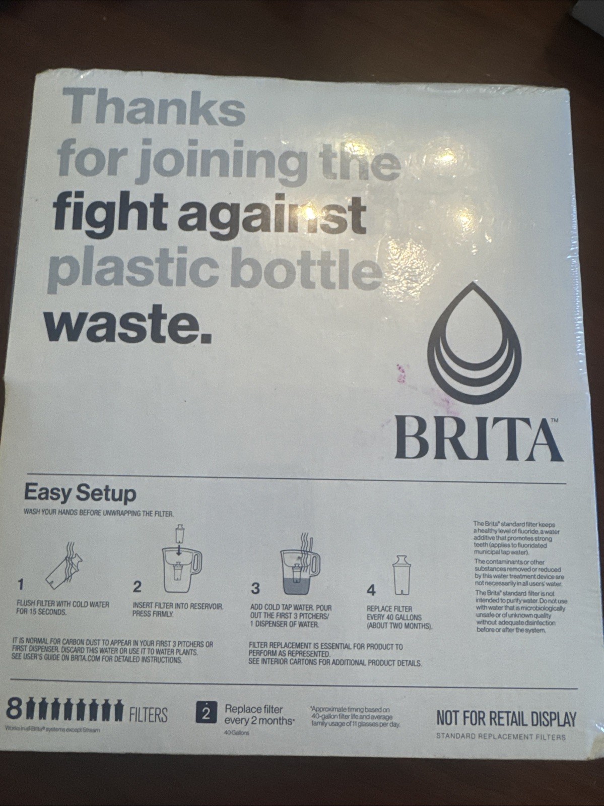 BRITA Water Pitcher Filters – 2 Packs of 4 – 8 Standard Filters – NEW/SEALED