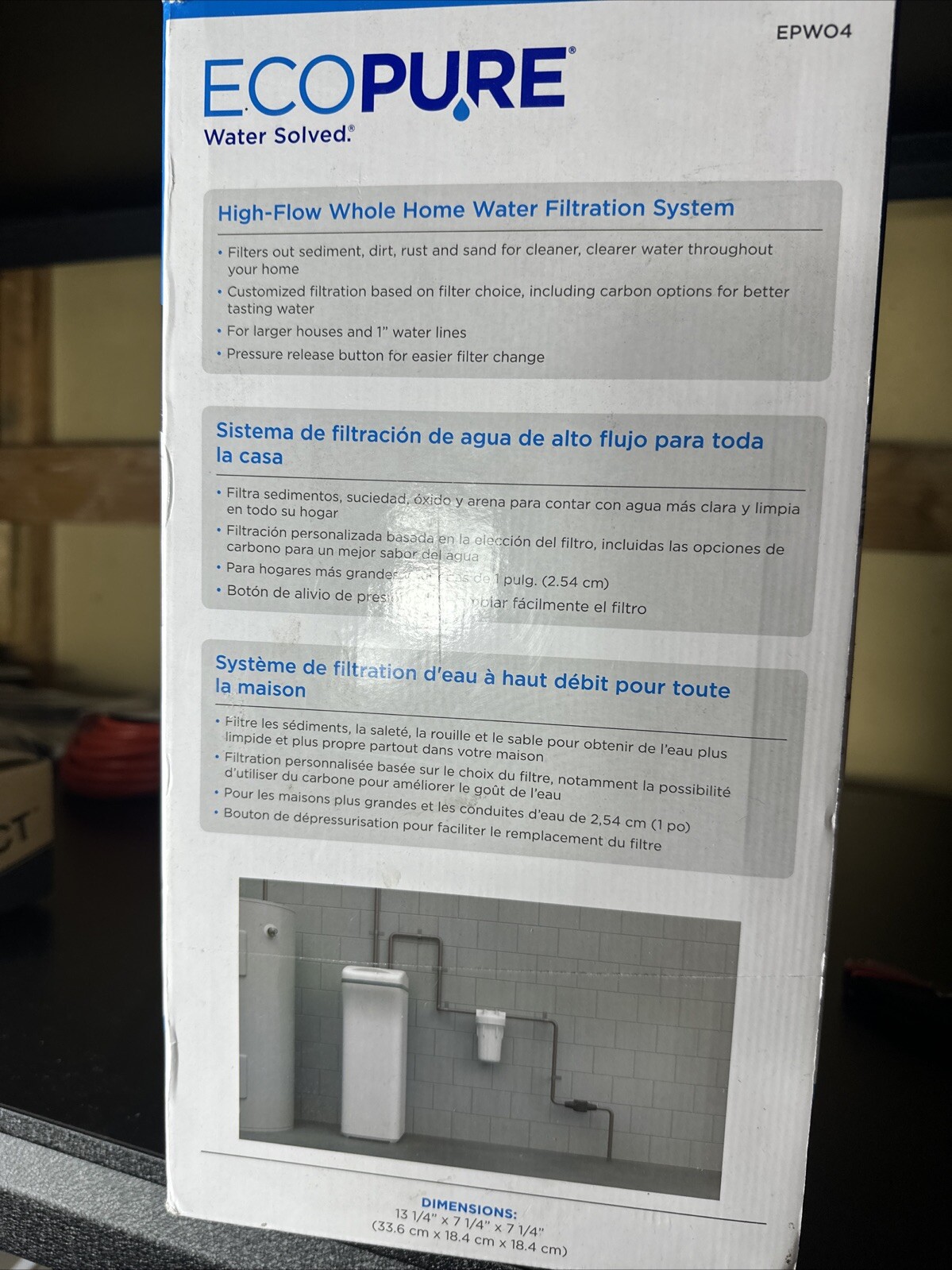 EcoPure High-Flow Whole Home Water Filter System with Pressure Release Button