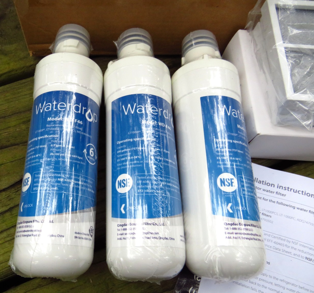 Lot of 3 Waterdrop refrigerator Filters WD-F46