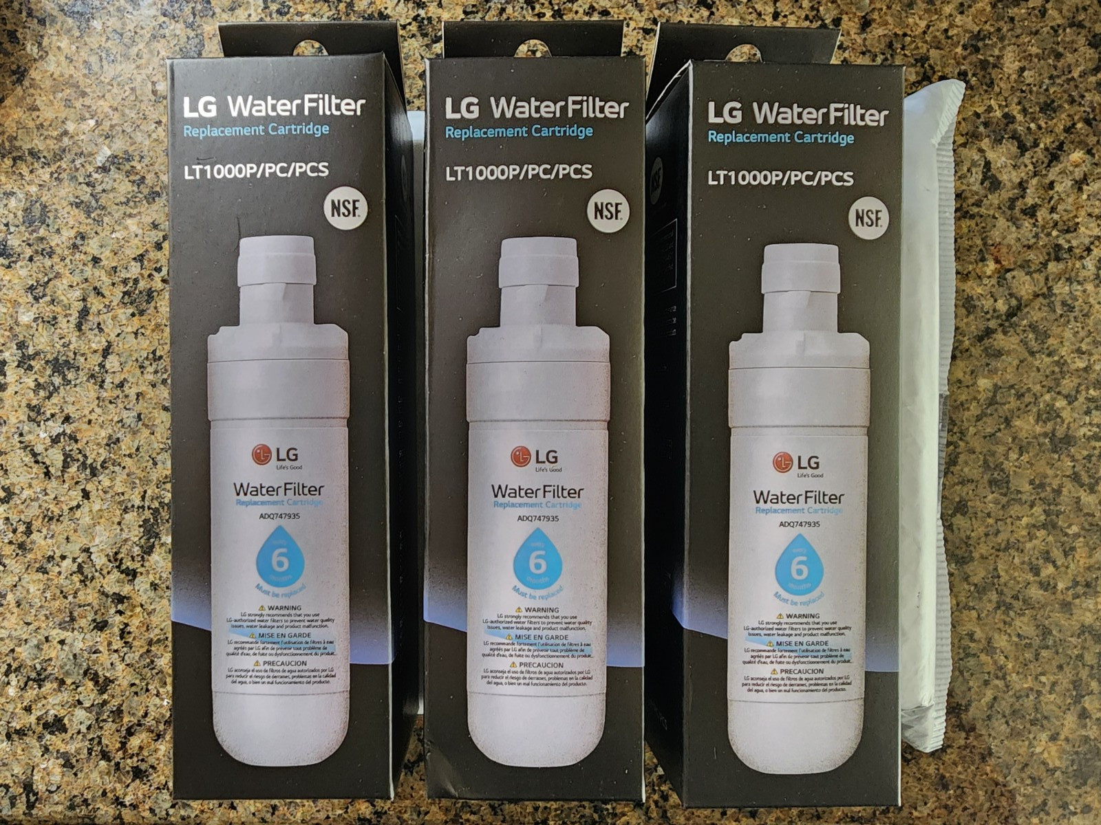 LG LT1000P Genuine OEM Water Filter Replacement (Lot of 3) 3 Pack