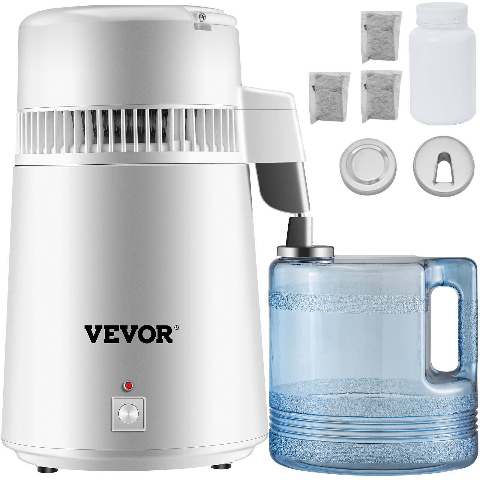 VEVOR 4L Water Distiller Purifier Machine Countertop Stainless Steel Interior CE