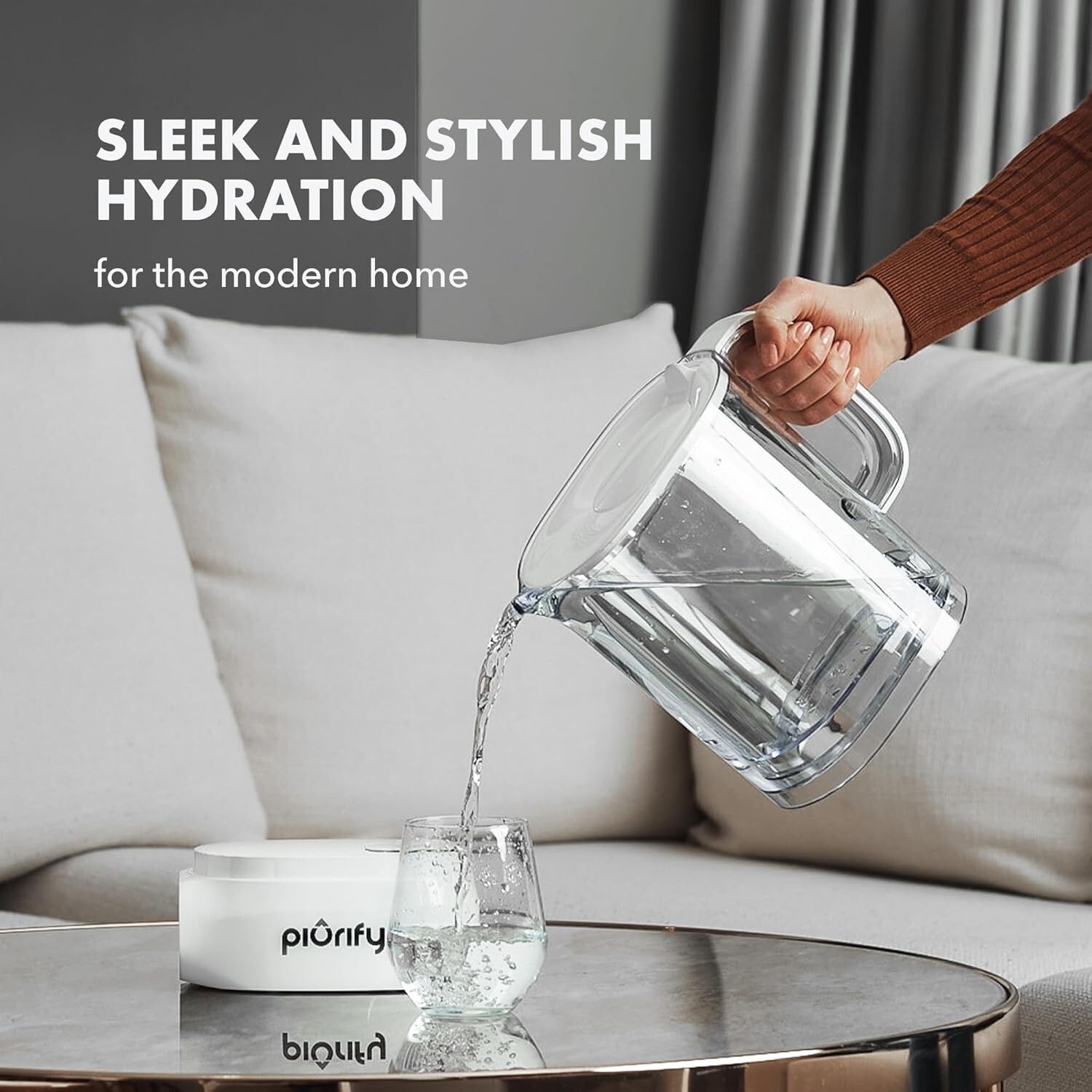 Countertop Electric Water Filter Pitcher with 6-Month UltraFiltration – Fast 2-M