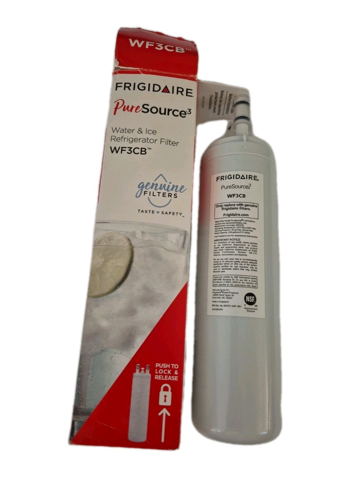 Frigidaire WF3CB PURESOURCE3 Refrigerator Water Filter White Count Pack of 1