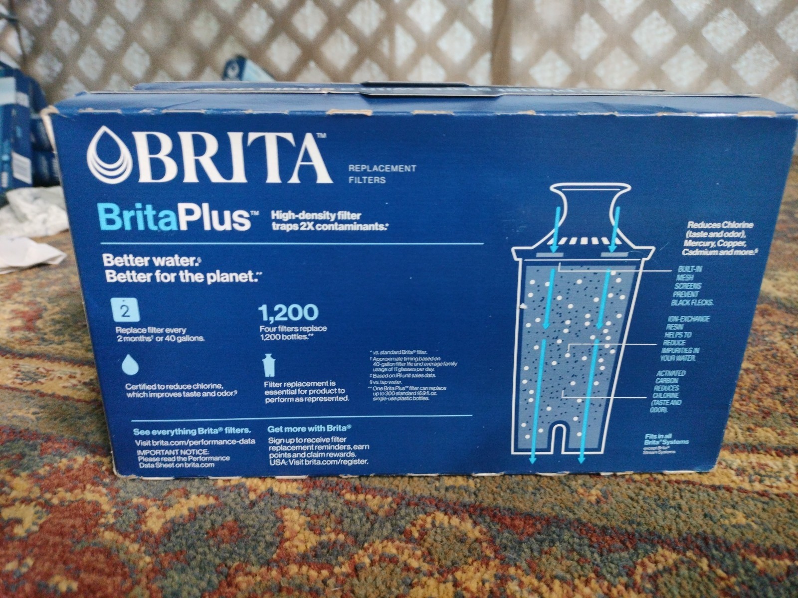 Brita Plus Replacement Water Filter, BPA-Free, High-Density Pitchers 2x 4 PACKS