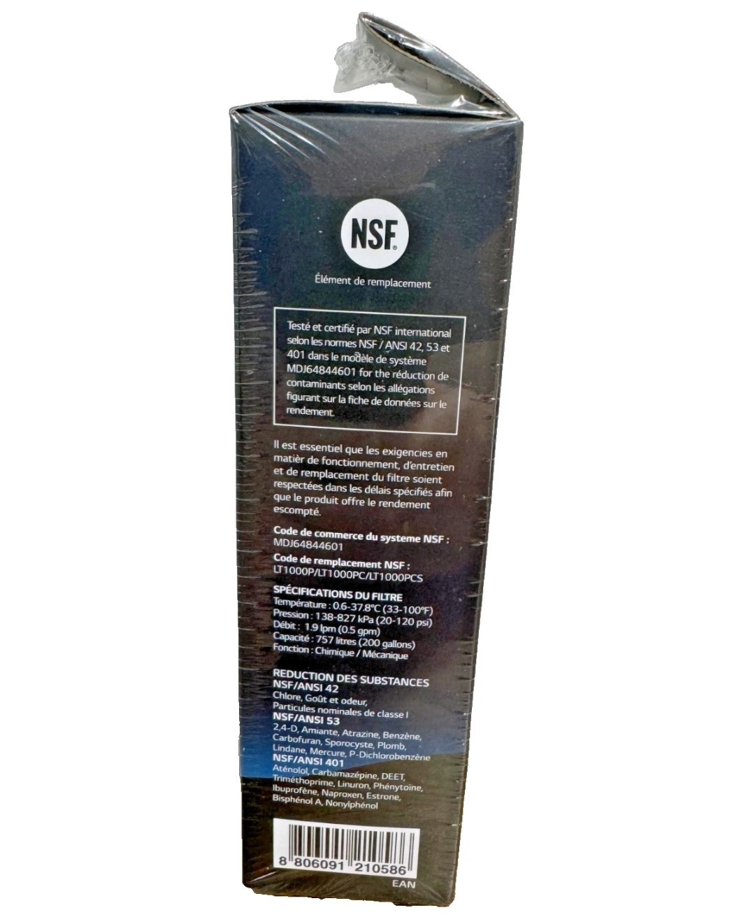 Genuine LG Water Filter Replacement Cartridge LT1000P/PC/PCS – New and Sealed!