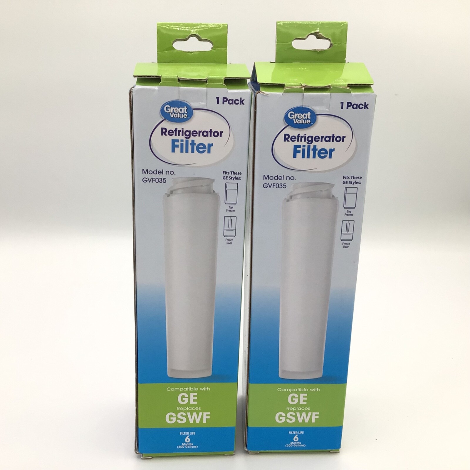 2 Great Value Refrigerator Filter Model No. GVF035 Replacement for GE GSWF New