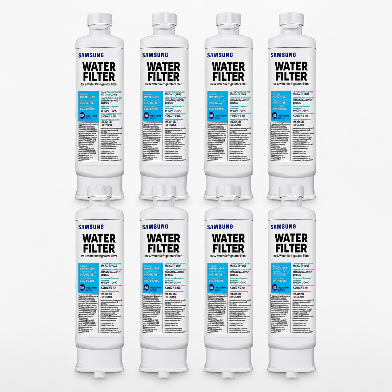 Samsung DA97-17376B HAF-QIN/EXP Refrigerator Water Filter 8 Pack