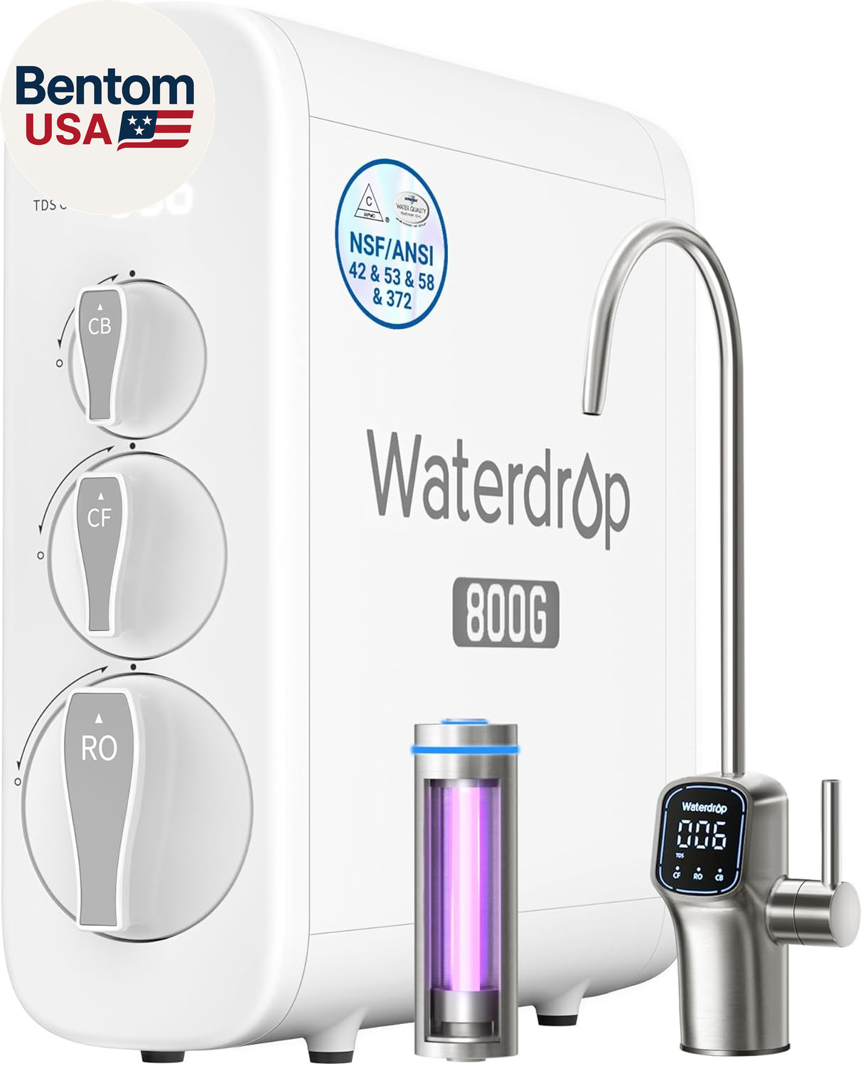 G3P800 Reverse Osmosis System, 800 GPD Fast Flow, NSF/ANSI 42 & 53 & 58 & 372 Ce