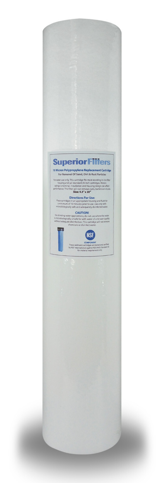 10 Micron Sediment Filter – 20 x 4.5 Whole House Water Filter Replacement