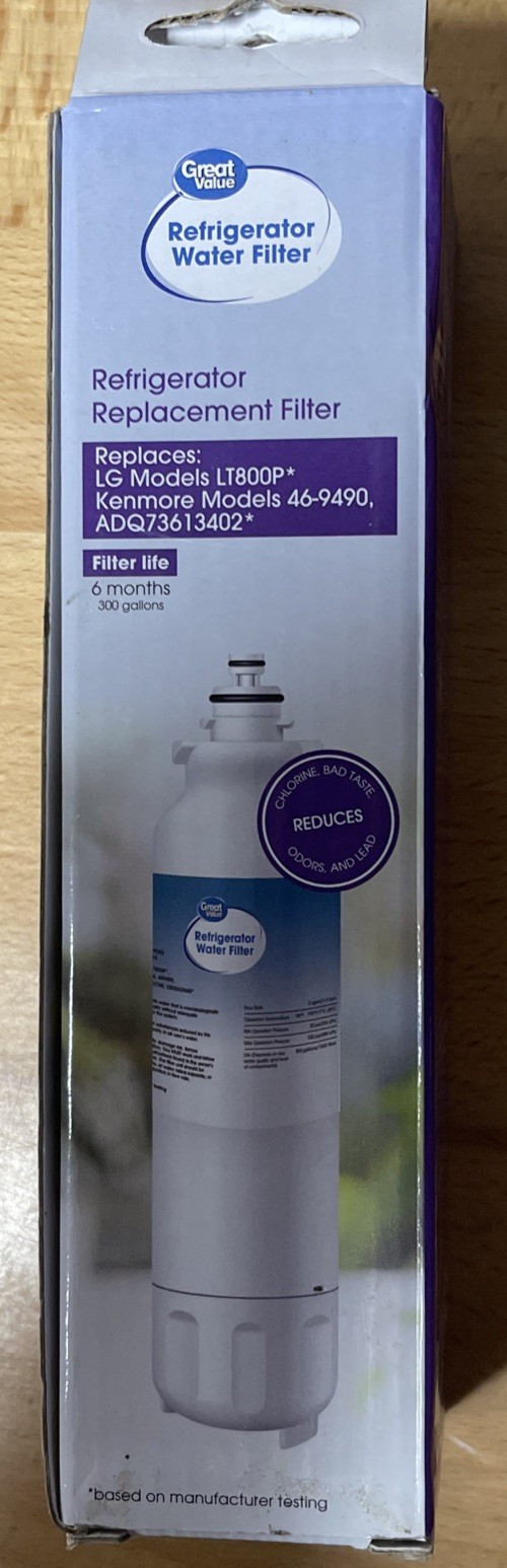Great Value Replacement Water Filter For LG Models LT800P ADQ73613401 46-94490