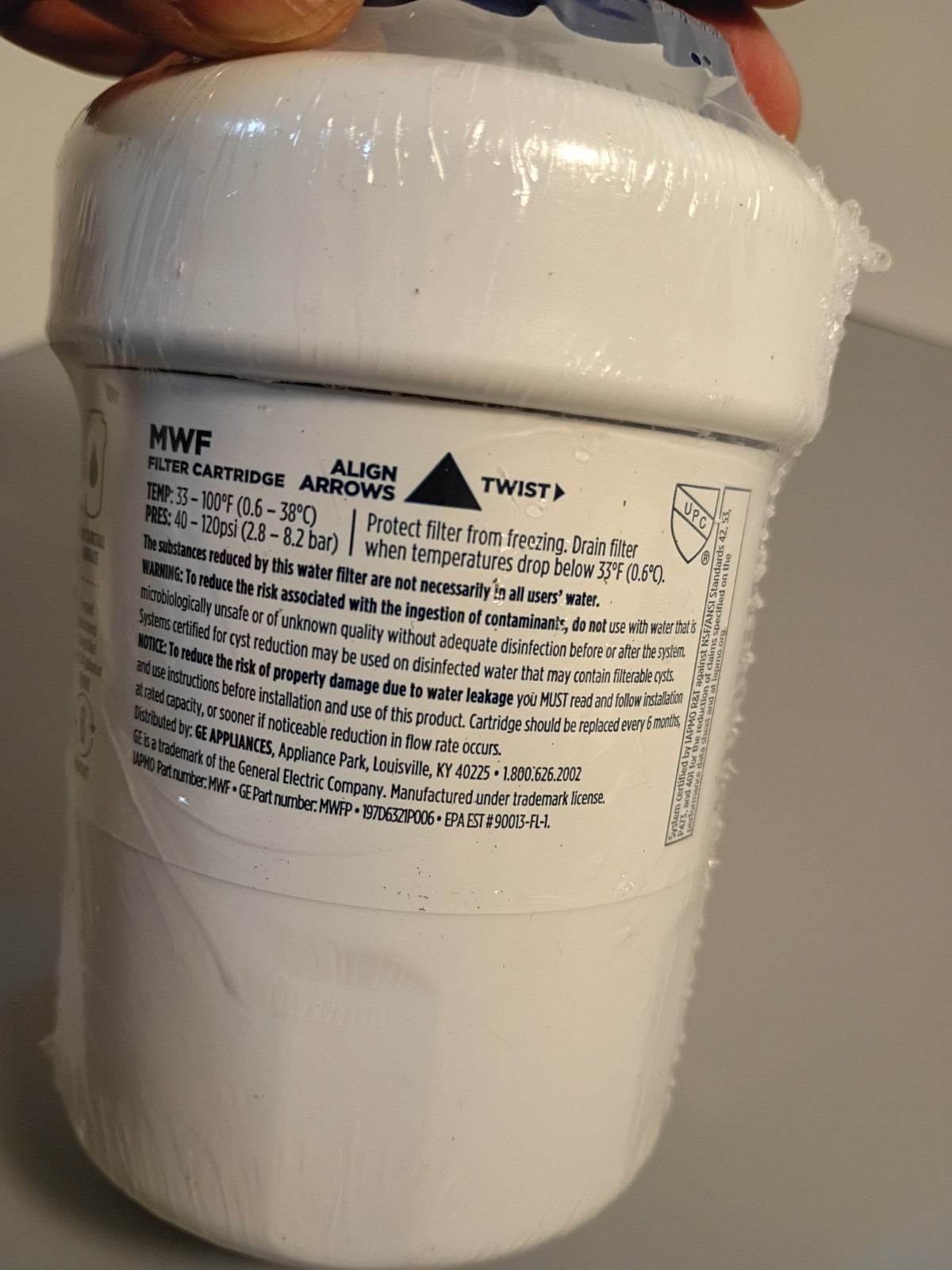 Genuine GE MWF Refrigerator Water Filter 6 Months 300 Gallons NEW SEALED